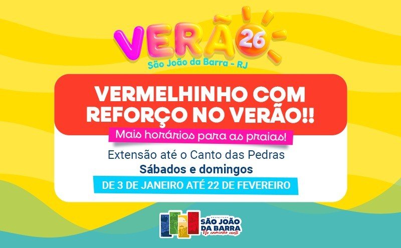 Vermelhinho terá reforço no itinerário das praias e inclusão do Canto das Pedras
